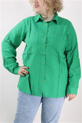 חולצה חדשה מכופתרת בירוק- XXL